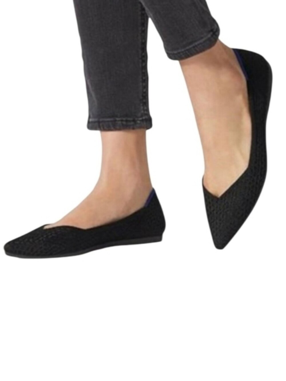 Rothy's Classic Black Pointed Toe Ballet Flats